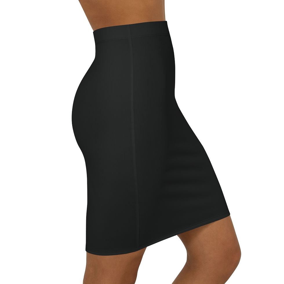 Thumbnail: Elegant VF Pencil Skirt — Women's Mid-Waist Black
