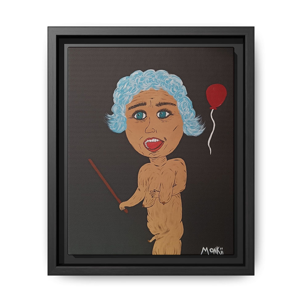 Thumbnail: 'Anna' Framed Canvas Art Print — Pop Art Portrait by MONKII