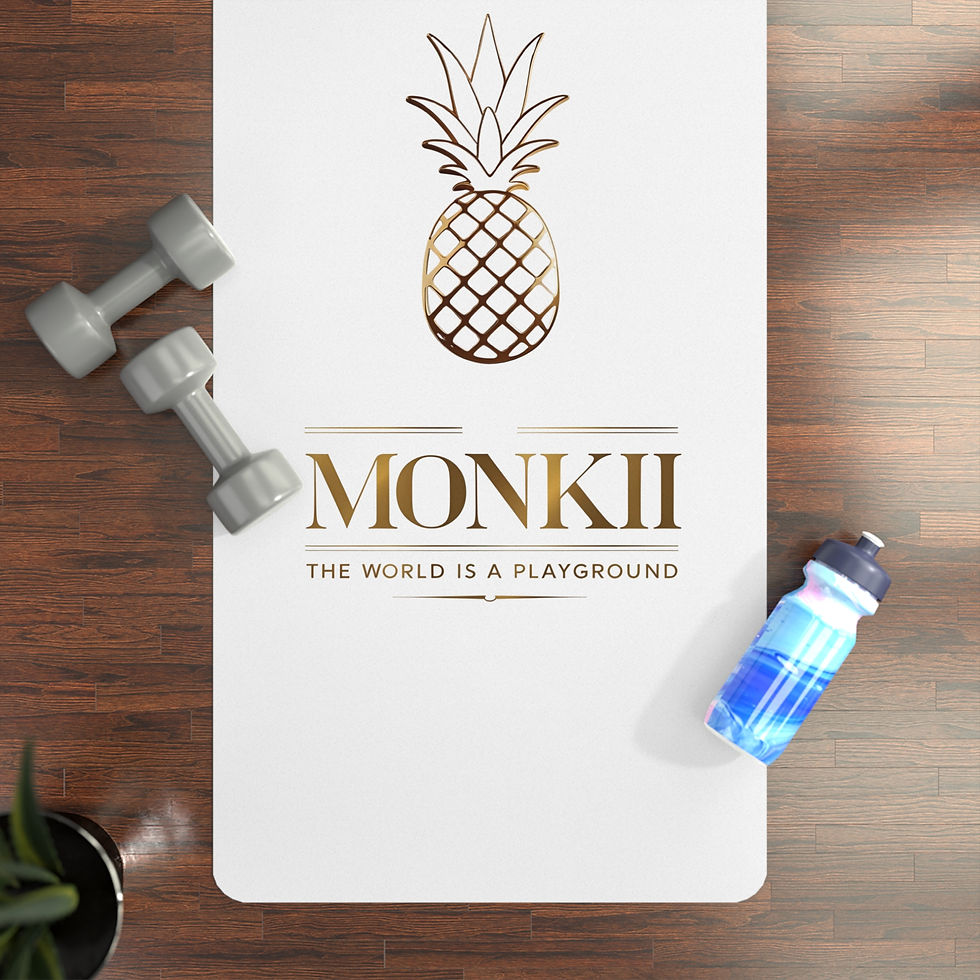 MONKII Stylish Rubber Yoga Mat – Ideal for Home Workouts & Hot Yoga