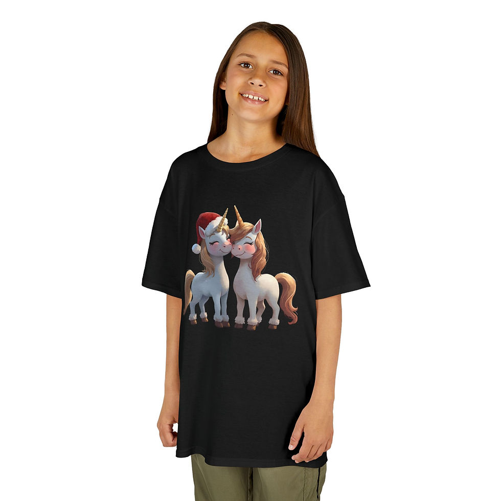 Thumbnail: Unicorn Love | Kids Tee - Red/Black/Blue
