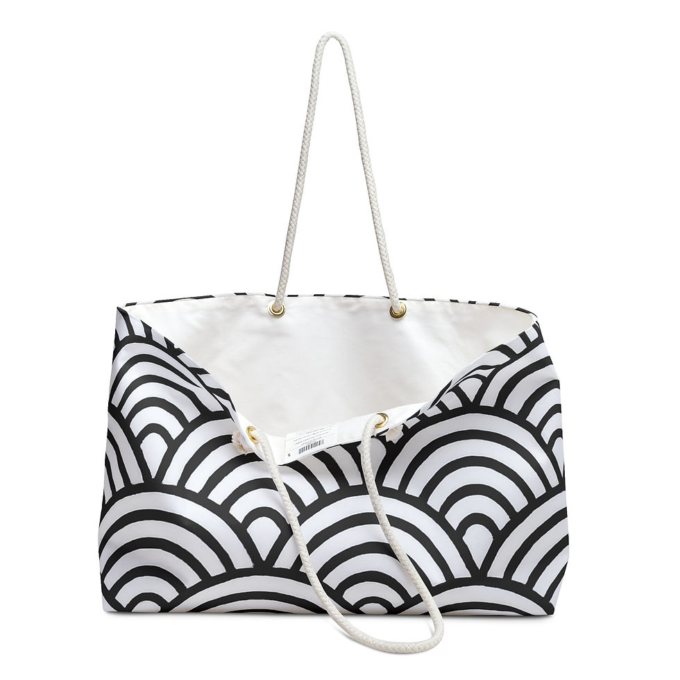 Thumbnail: Black & White Designer Weekender Bag by MONKII