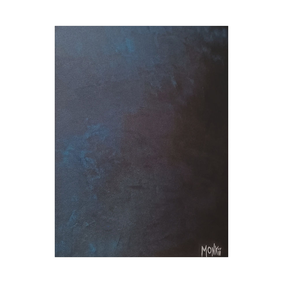 Thumbnail: "Magic Universe" | Beautiful Abstract Blue-Black Canvas Wall Art Print by MONKII