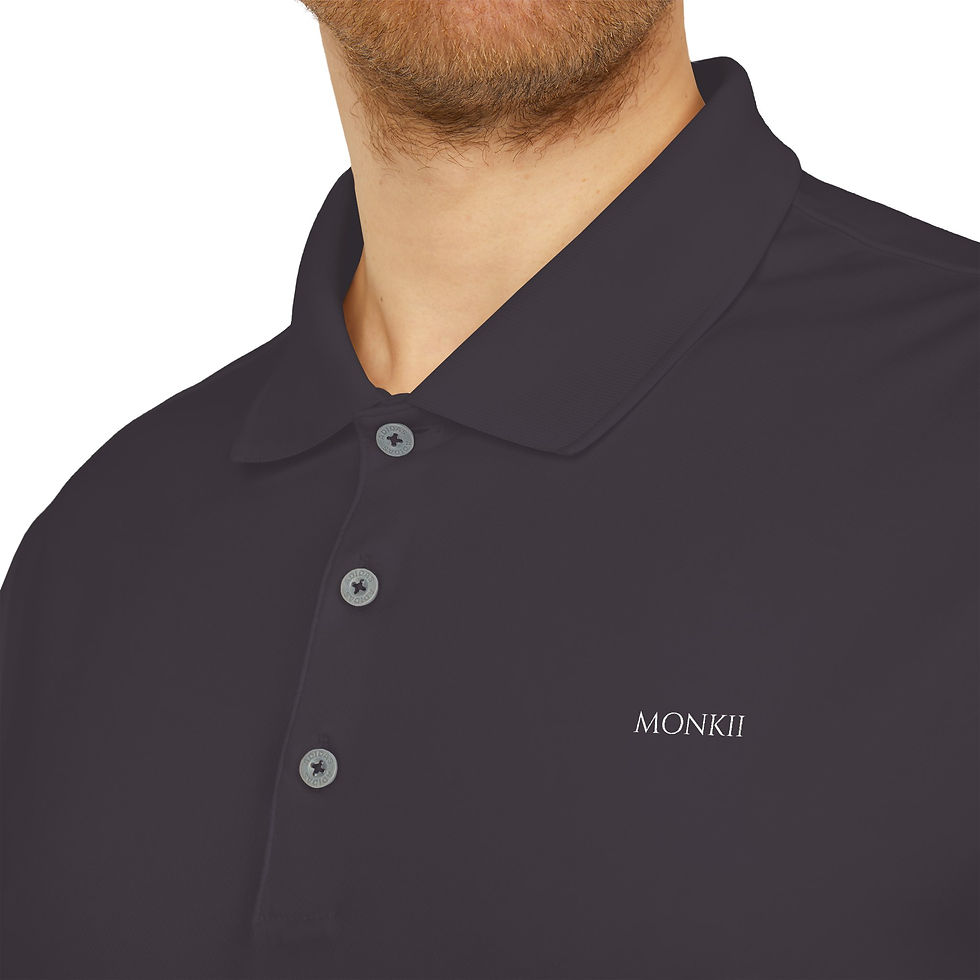 Adidas X MONKII - Embroidered Unisex Performance Polo Shirt - Black/Navy