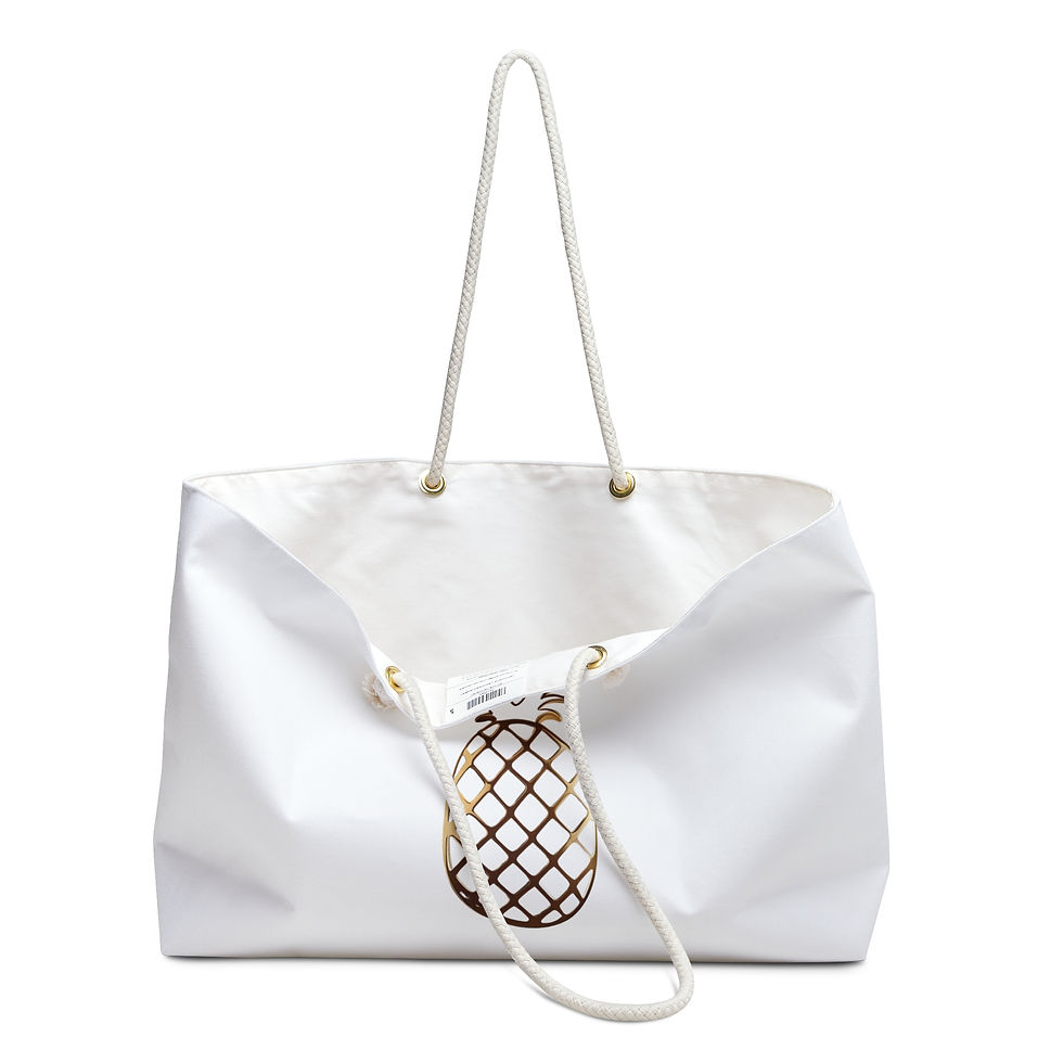 Thumbnail: Elegant White MONKII Weekender Bag – Stylish Tote for Travel & Leisure