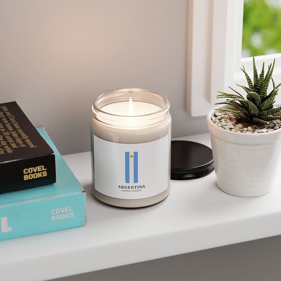 Thumbnail: Argentina Flag Stripe Soy Candle, Soccer Pride Argentina | 9oz Scented Jar