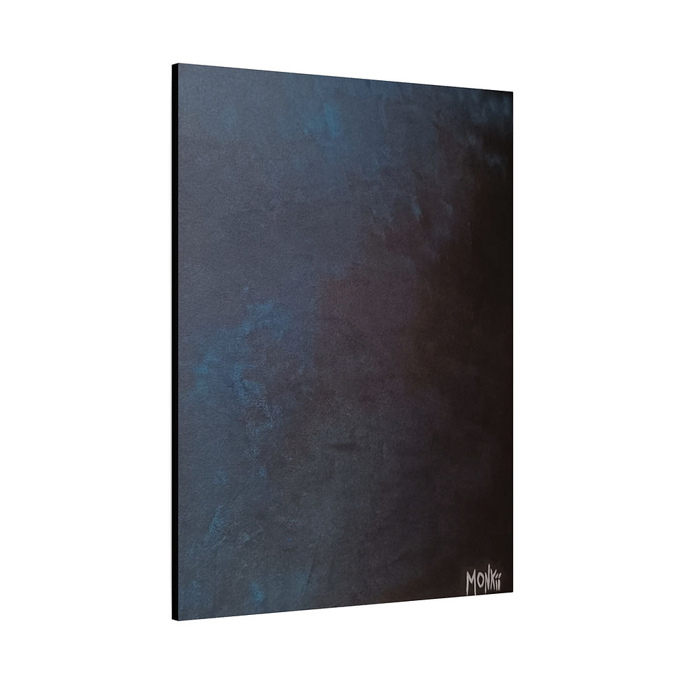 Thumbnail: "Magic Universe" | Beautiful Abstract Blue-Black Canvas Wall Art Print by MONKII