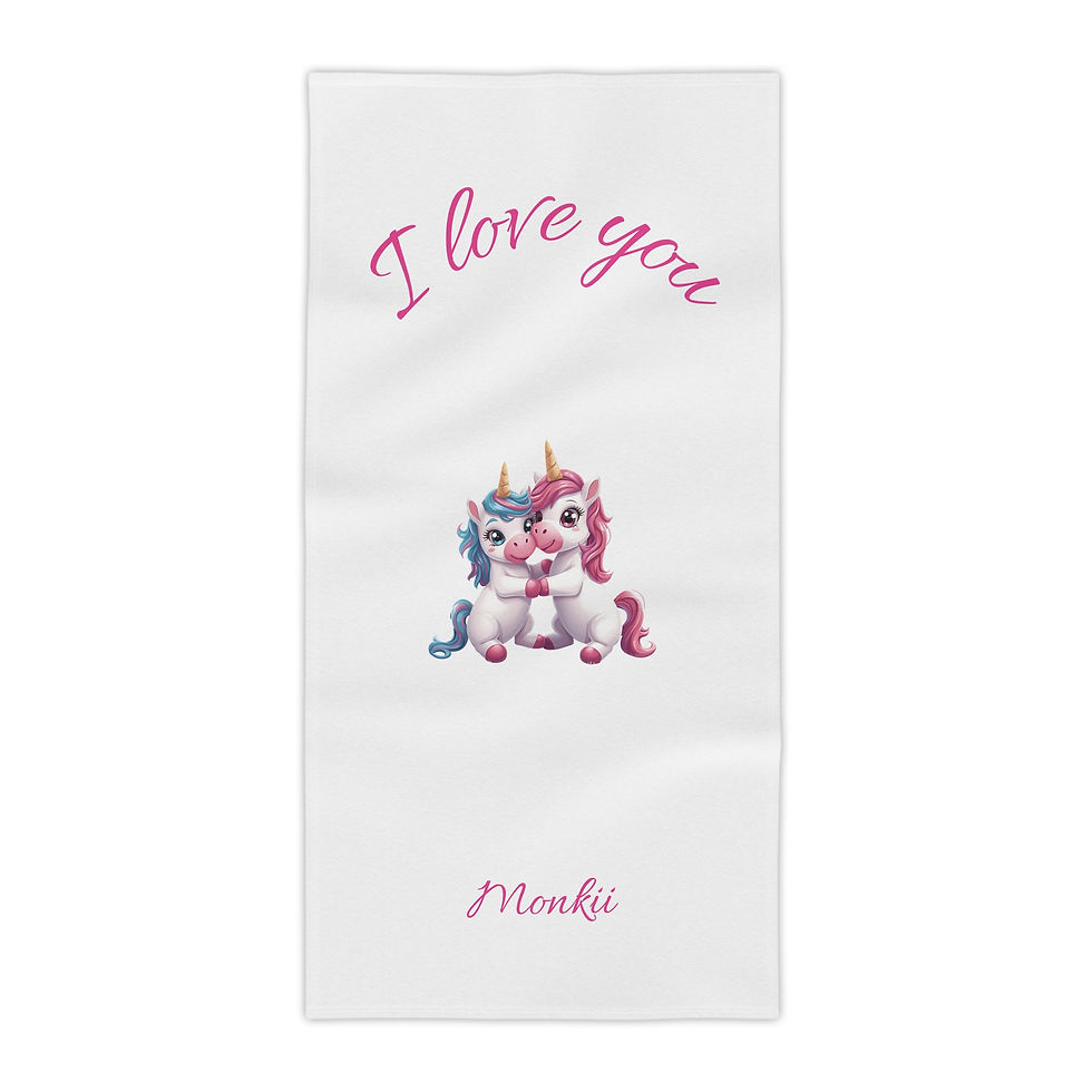 Thumbnail: Cute Unicorn Love - Kids Beach Towel 
