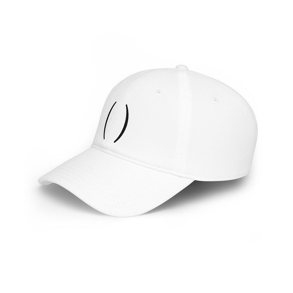 Thumbnail: White Embroidered MONKII Low-Profile Baseball Cap