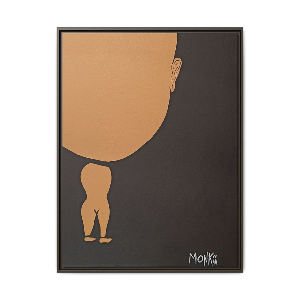 Thumbnail: 'Frithjof' Minimalist Figure Framed Canvas Art Print — Pop Art by MONKII