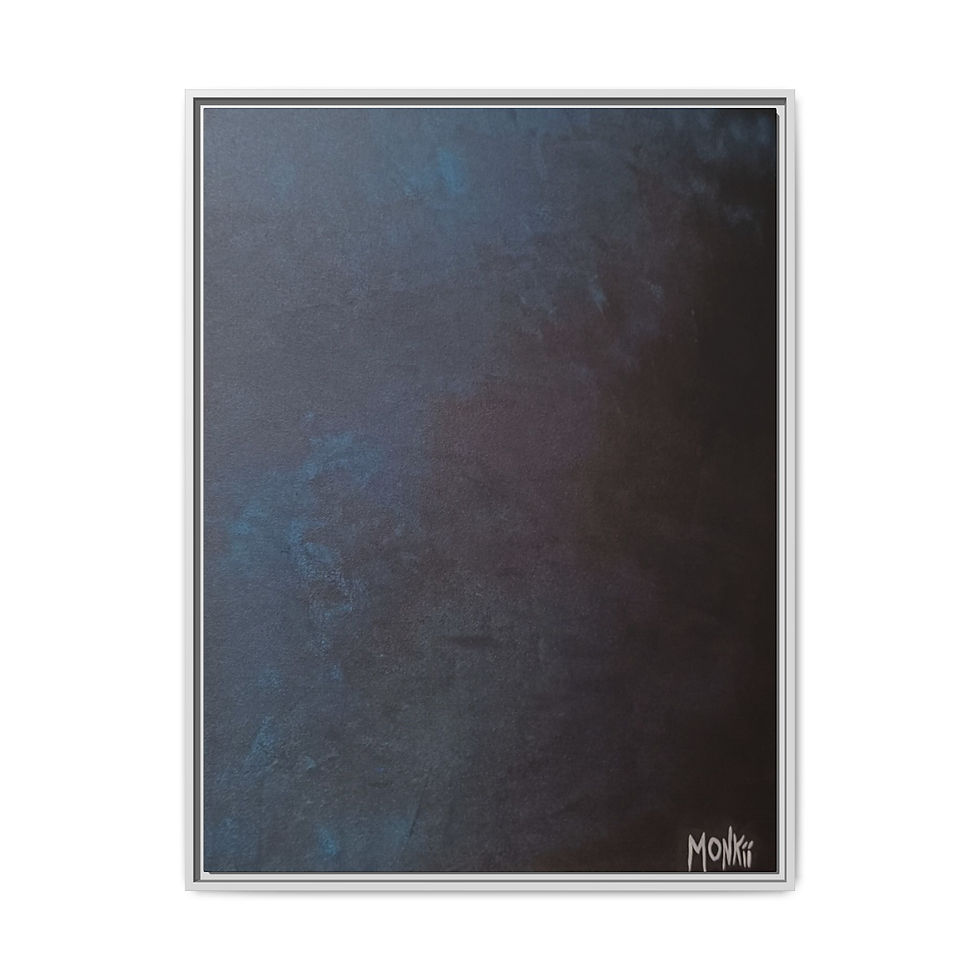 Thumbnail: 'Magic Universe' Framed Canvas Art Print — Beautiful Blue Abstract Painting