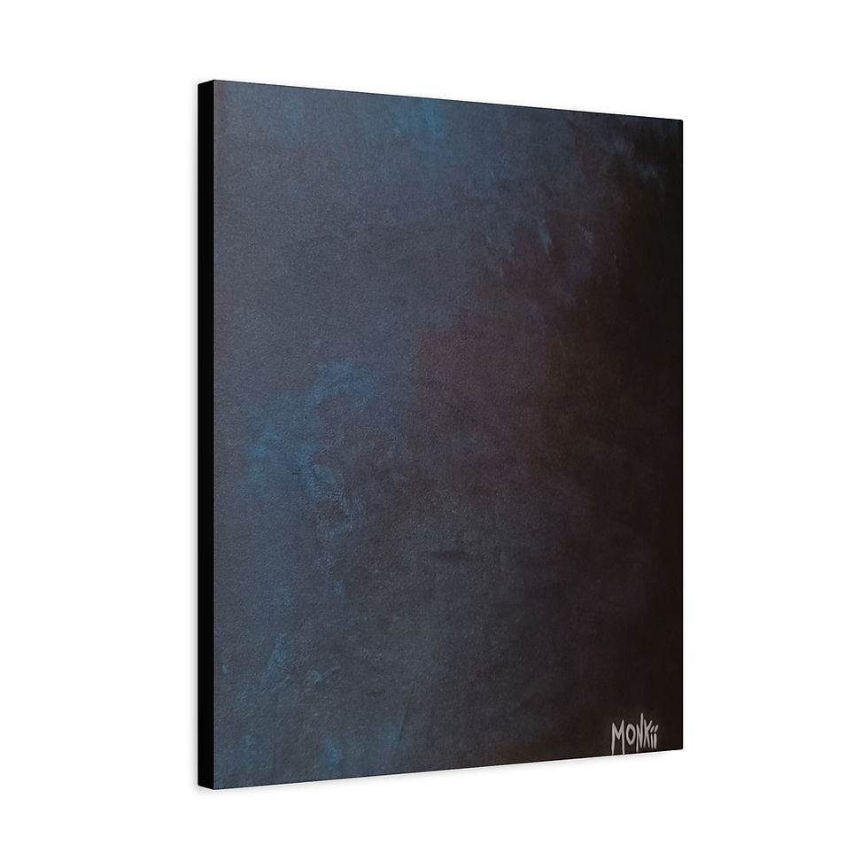 Thumbnail: "Magic Universe" | Beautiful Abstract Blue-Black Canvas Wall Art Print by MONKII