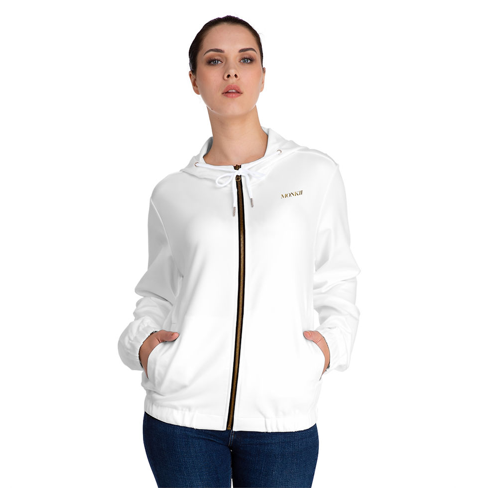 Stylish White Women’s Full-Zip Hoodie