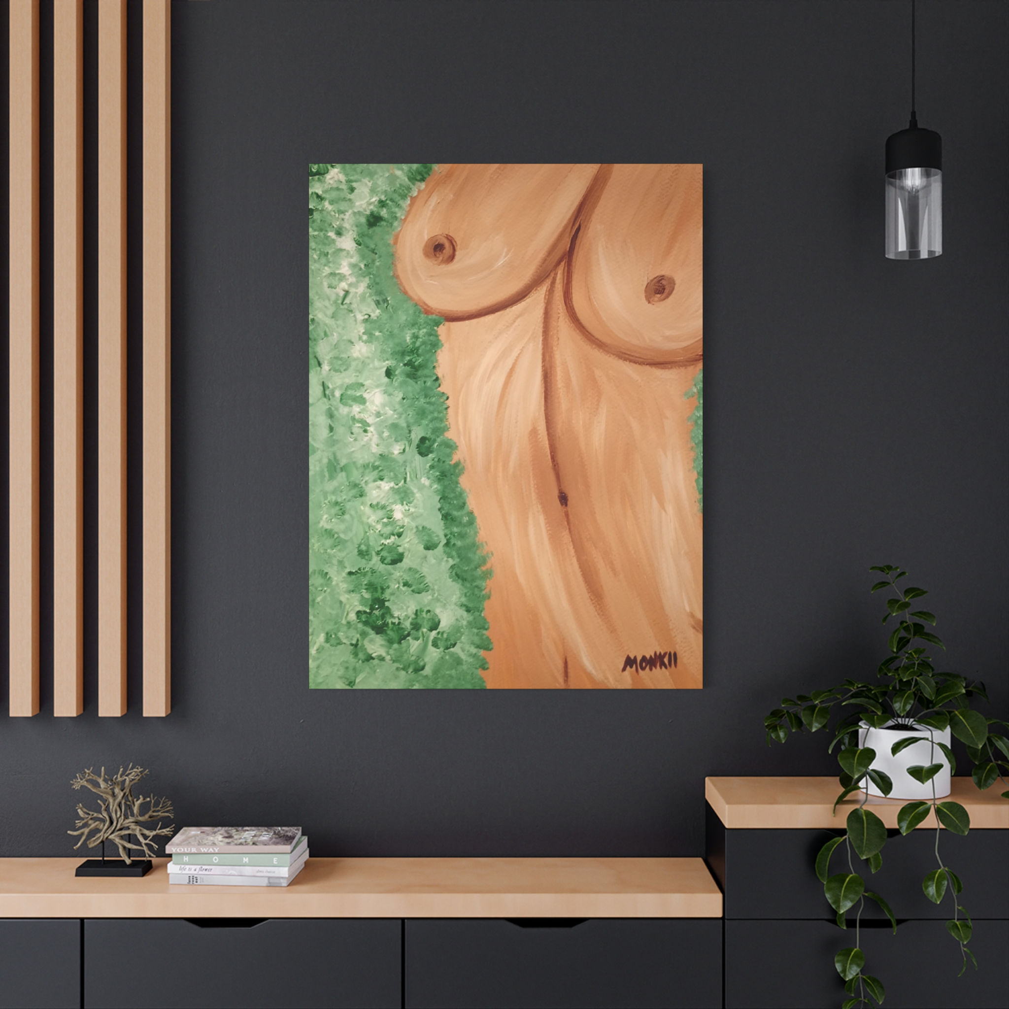 "Forest Beauty" | Nude Torso Wall Art — Female Figure Canvas Print by MONKII