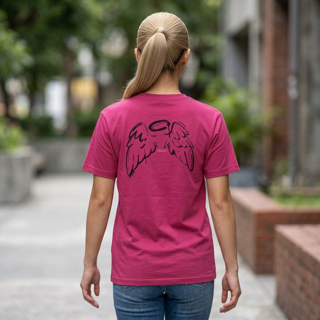 Angel Wings Tee — Back Halo & Wings Graphic Short Sleeve Shirt