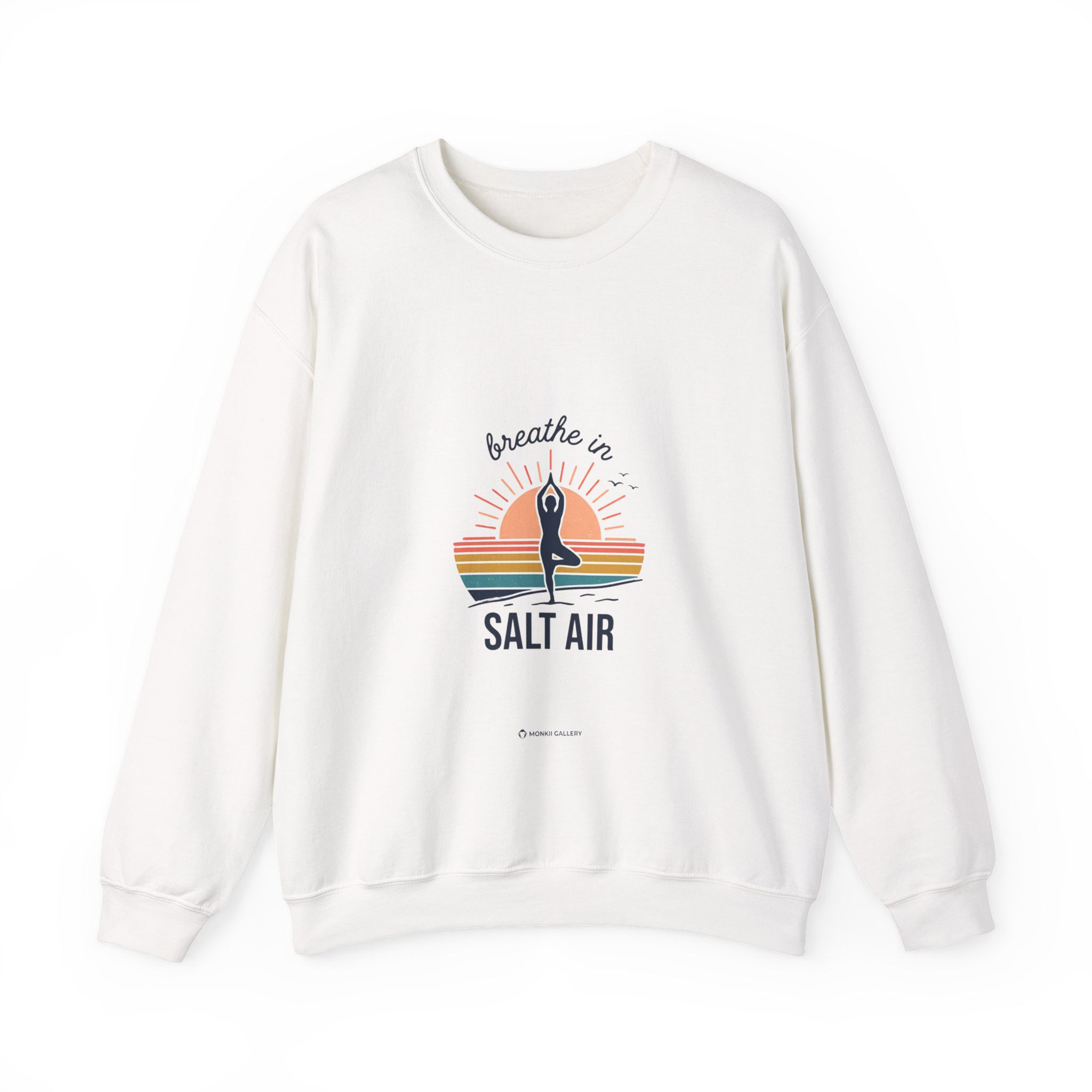 Salt Air Retro Surf Sunset Crewneck, Retro Beach Aesthetic