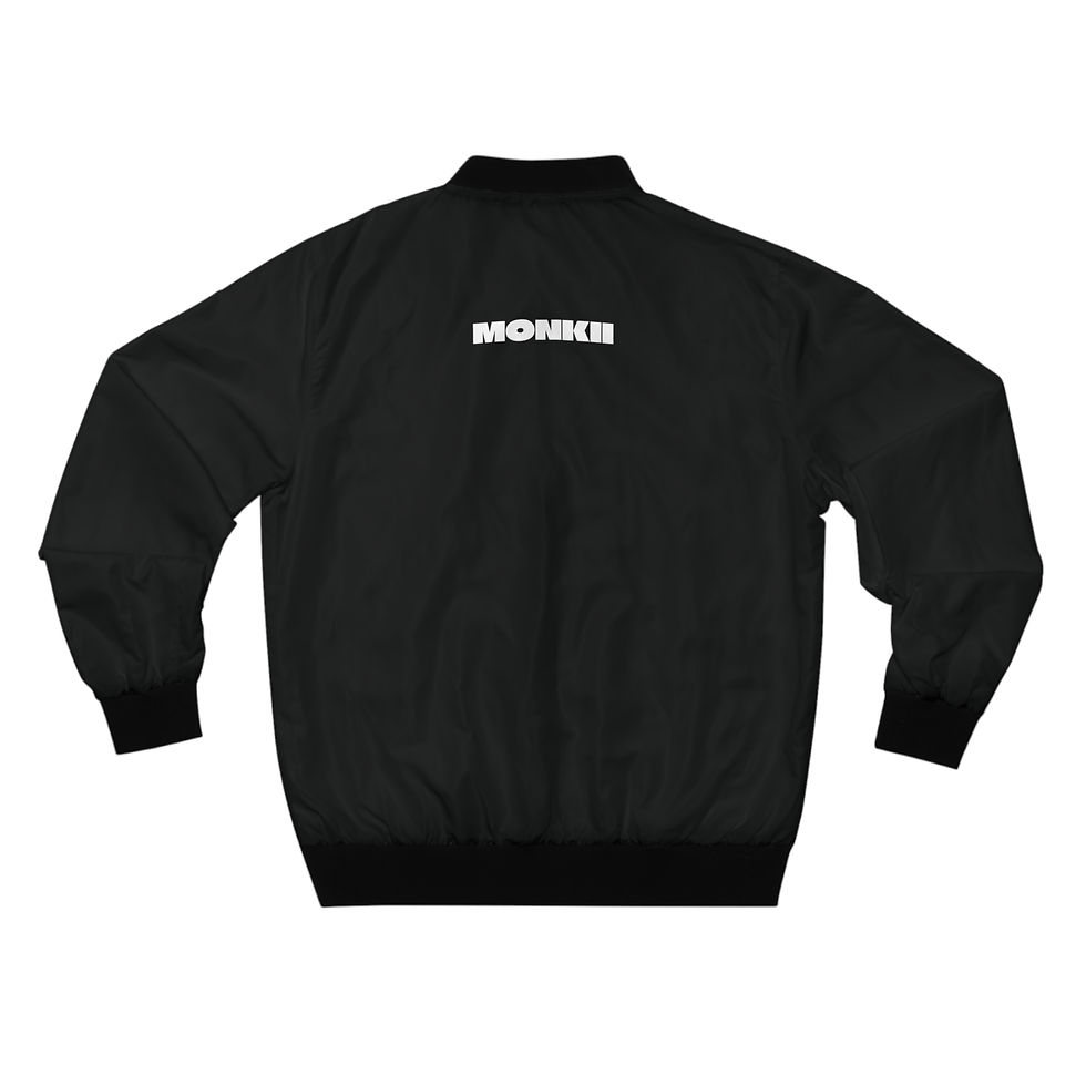 Thumbnail: MONKII Logo Bomber Jacket — Lightweight Black Flight Jacket