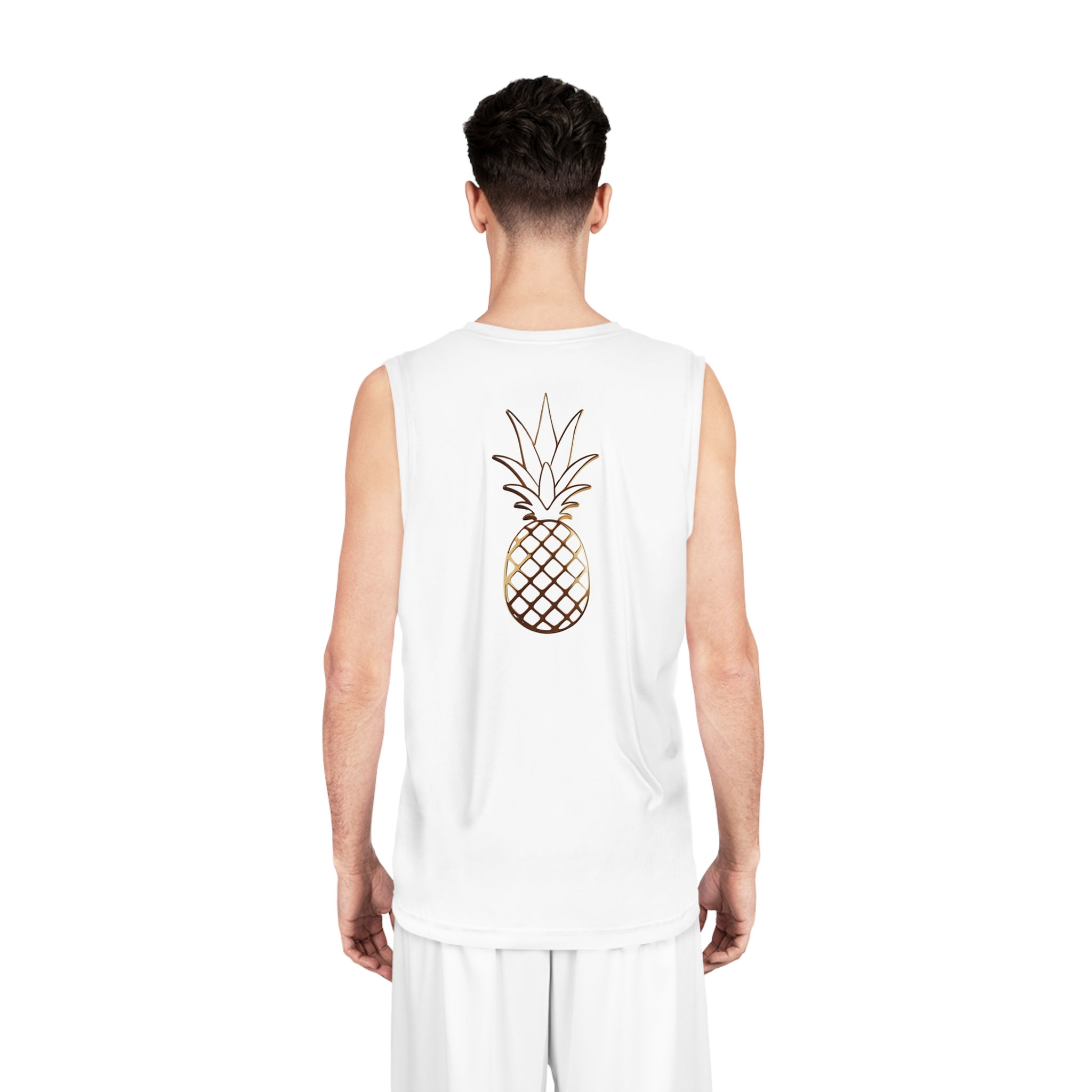 White Basketball Jersey — MONKII Pine Lux Athletic Tank