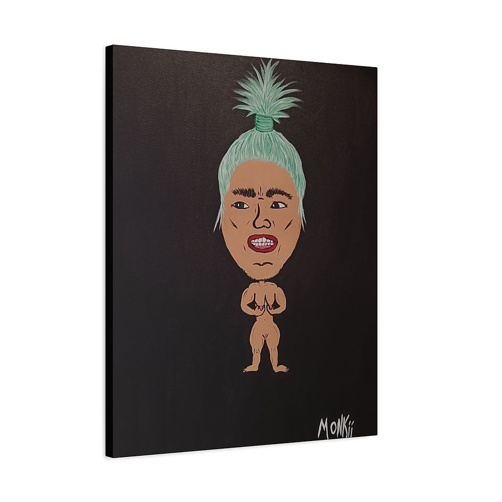 Thumbnail: Pineapple Guy | Matte Canvas Art Print - Contemporary Pop Art by MONKII