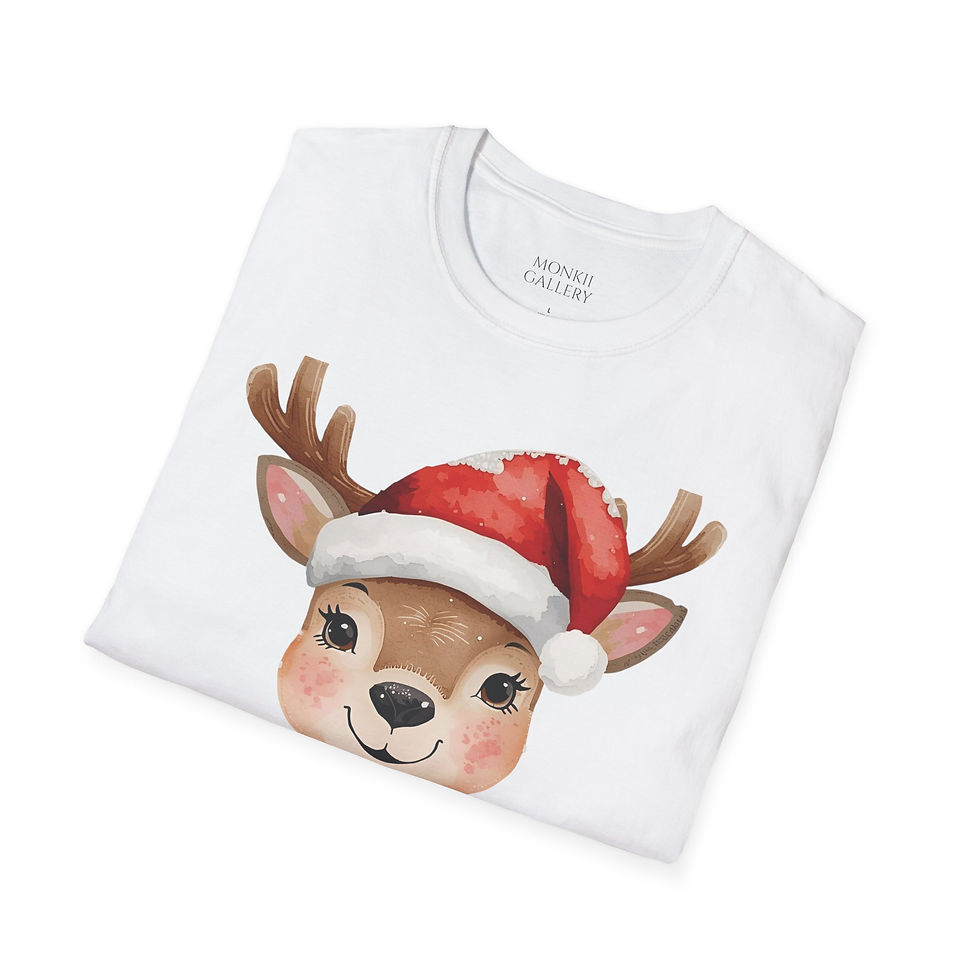 Thumbnail: Fantastic Reindeer Christmas T-shirt | Unisex red/white 