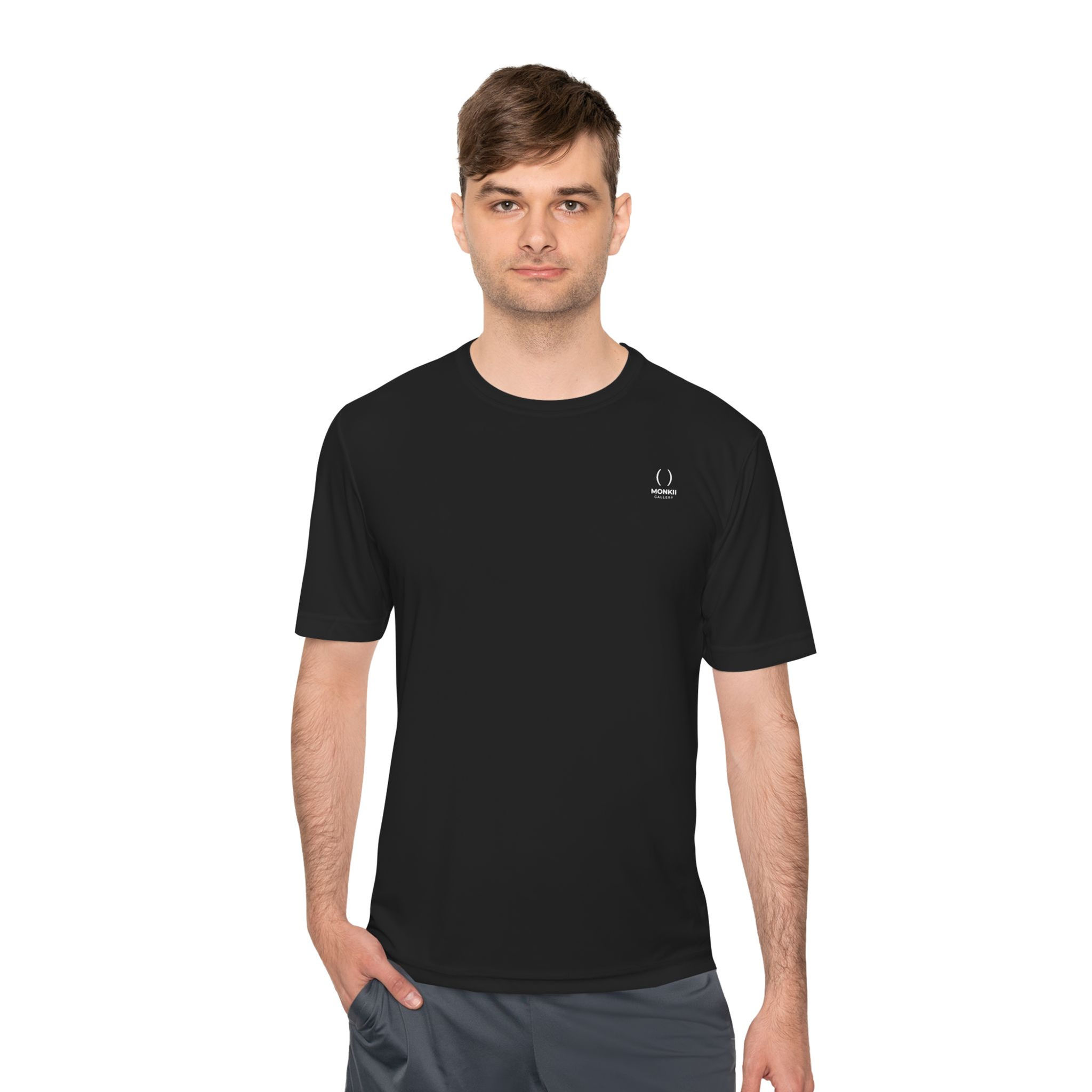 Black Minimal MONKII Logo Performance Tee