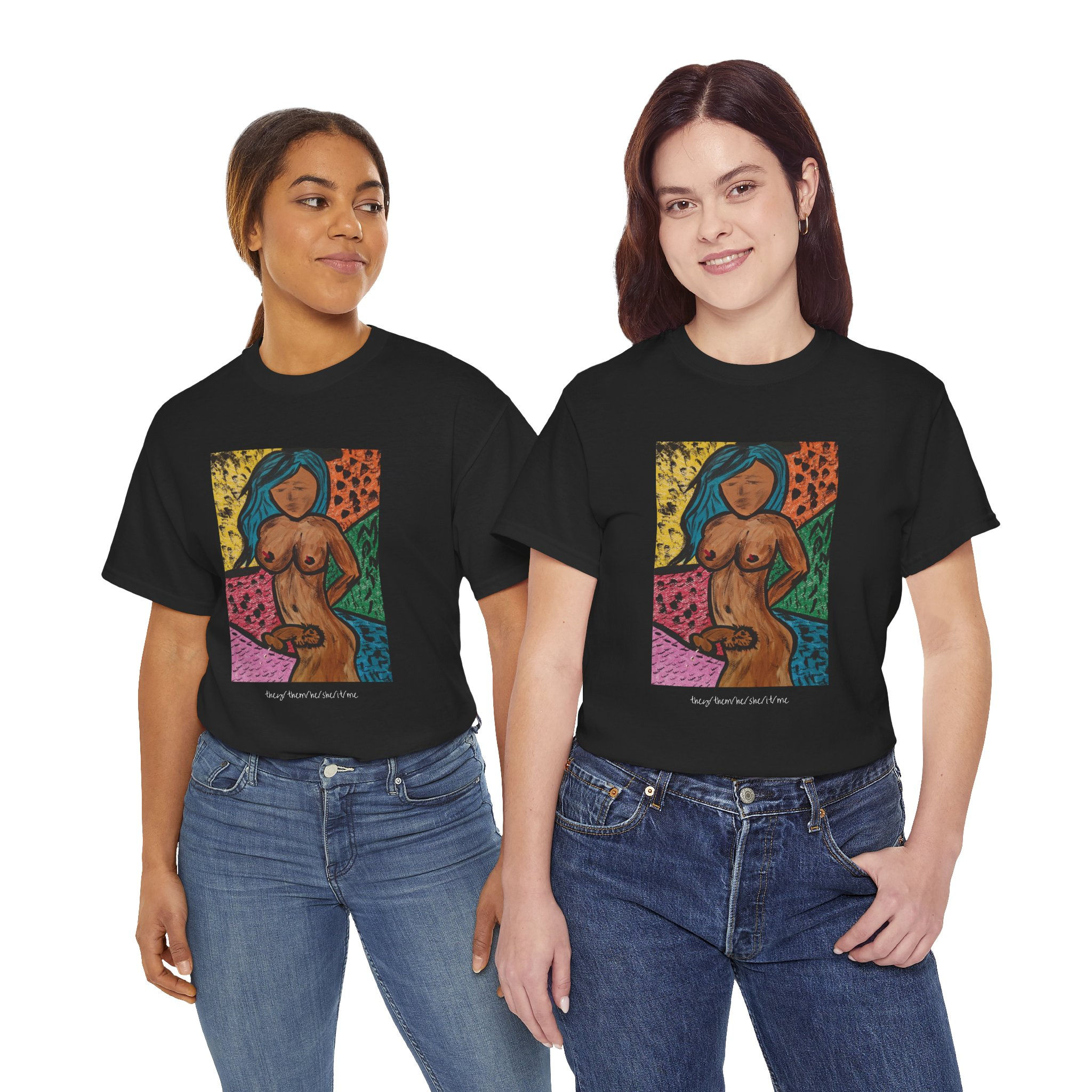 They/Them/He/She/It/Me | MONKII Unisex Heavy Cotton Art Tee 