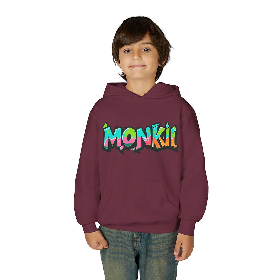 Thumbnail: Colorful MONKII Graffiti Kids Hoodie
