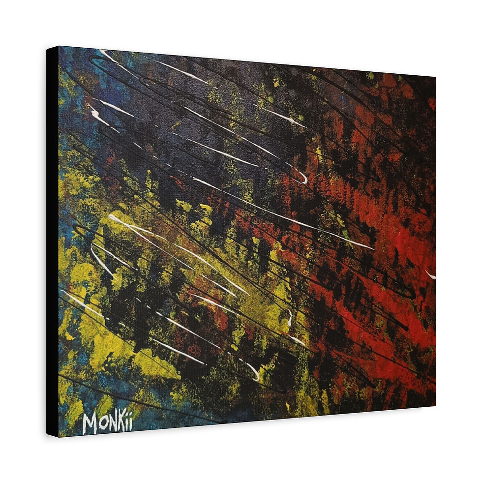 Thumbnail: "Splash" Beautiful Abstract Canvas Art Print — Red, Yellow & Blue Wall Art