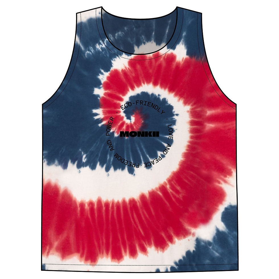 Thumbnail: Tie-Dye Tank Top — Retro Spiral Peace Design (Love, Freedom, Eco-Friendly)