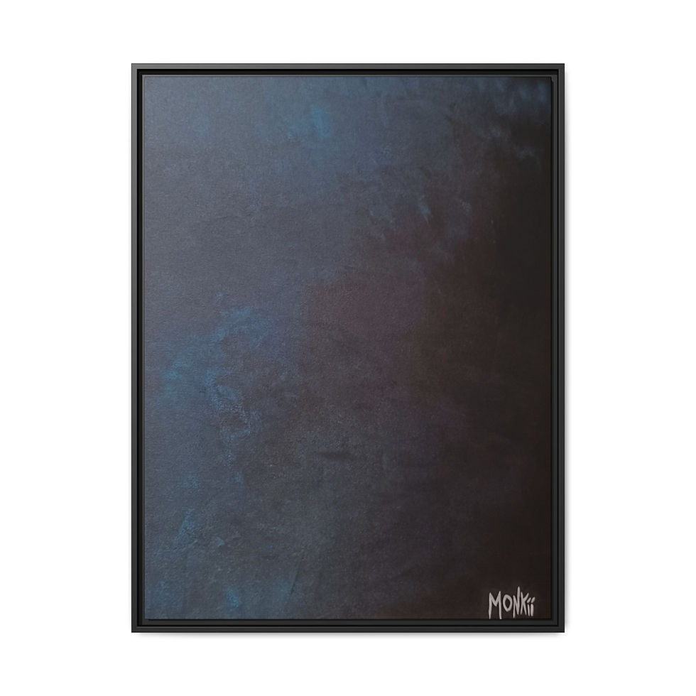 Thumbnail: 'Magic Universe' Framed Canvas Art Print — Beautiful Blue Abstract Painting
