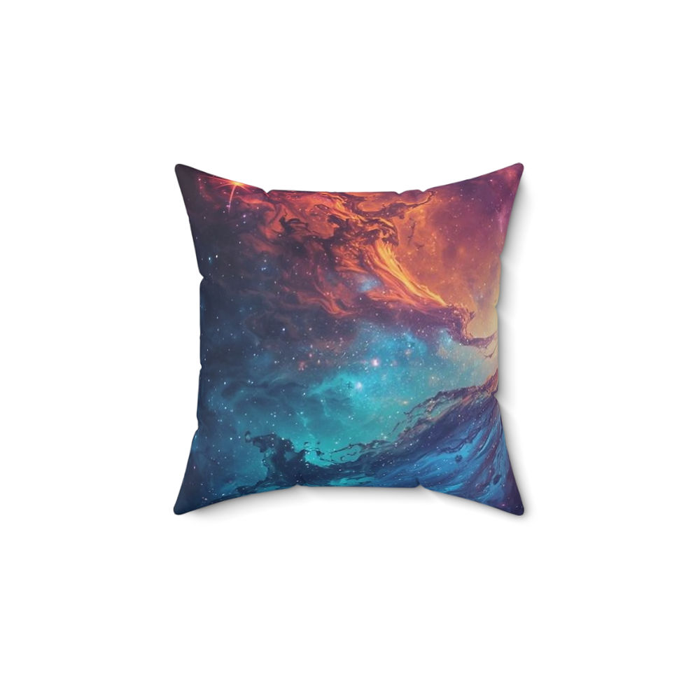 Thumbnail: Galaxy Nebula Decorative Pillow — Colorful Space Throw Cushion
