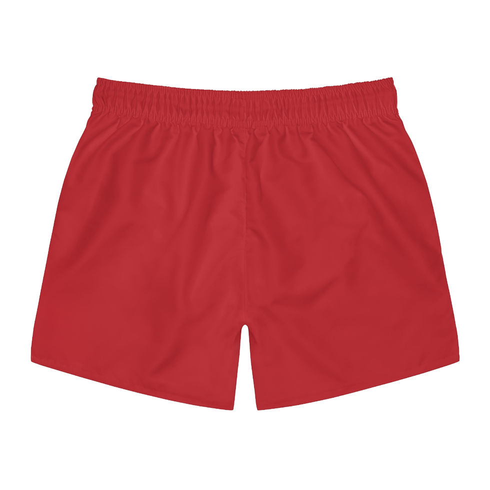 Thumbnail: Red VF Swim Trunks — Minimal Logo Men's Swim Shorts