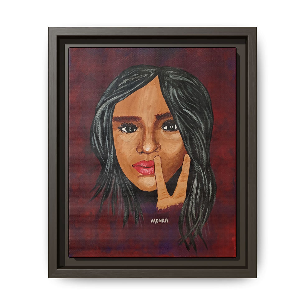 Thumbnail: "Sarah" Framed Matte Canvas Print — Beautiful Portrait Wall Art by MONKII