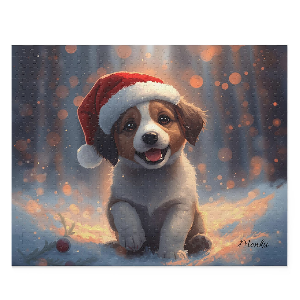 Thumbnail: Christmas Santa Puppy Puzzle - 120/252/500-Piece Holiday Jigsaw