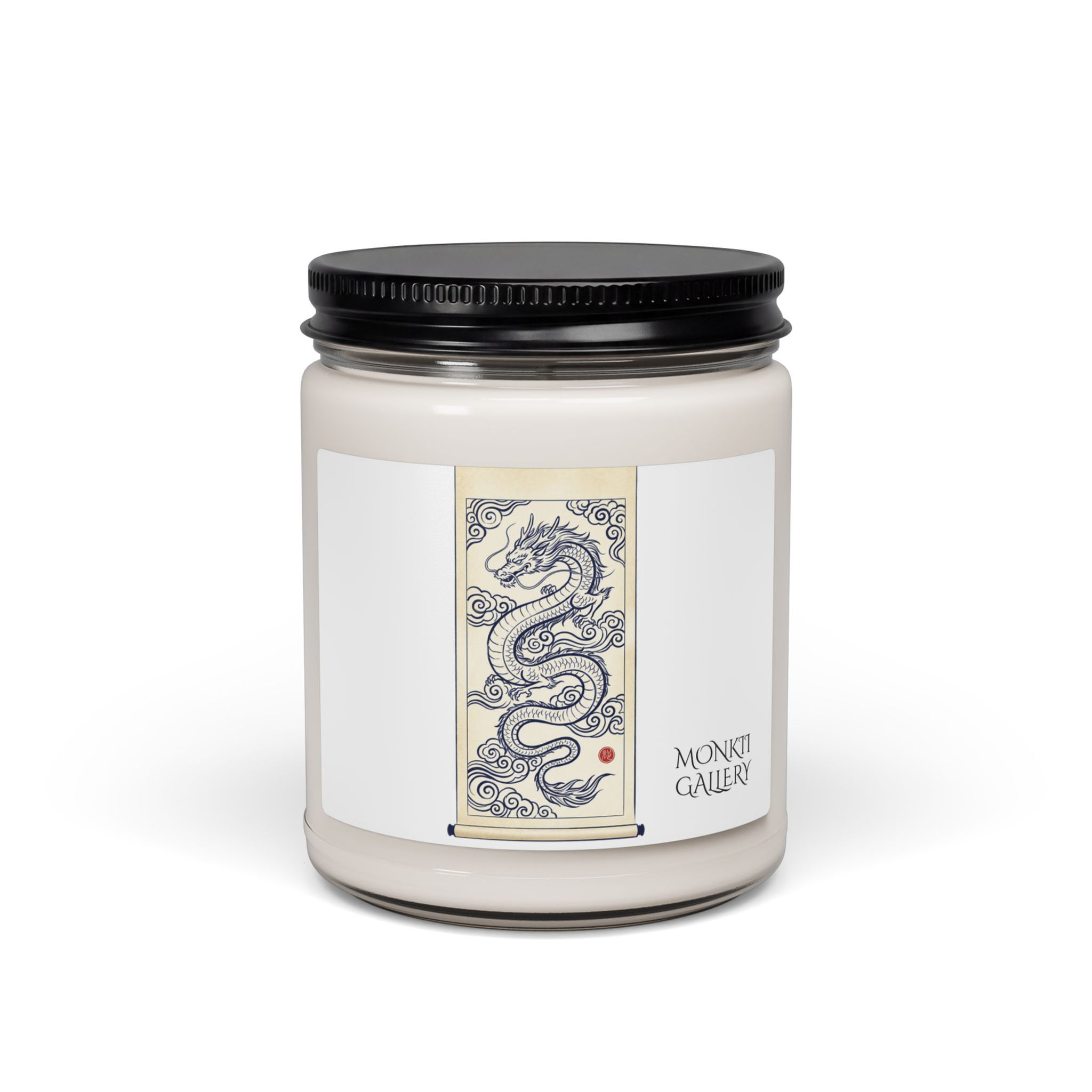 Dragon Illustration Candle, Soy Jar Candle | Fantasy Mythical Creature