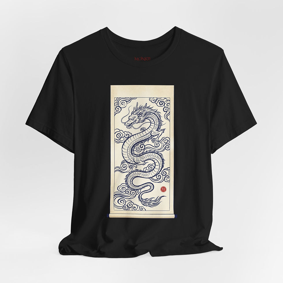 Thumbnail: Oriental Scroll Dragon T-Shirt | Mythical Dragon, Folklore Fantasy