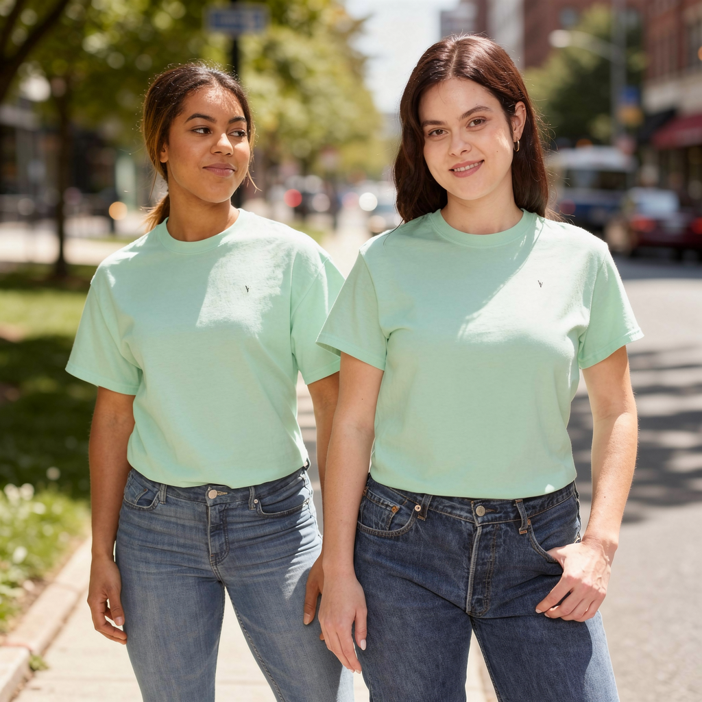 White Blank T-Shirt — Minimal Plain Crew Neck Tee