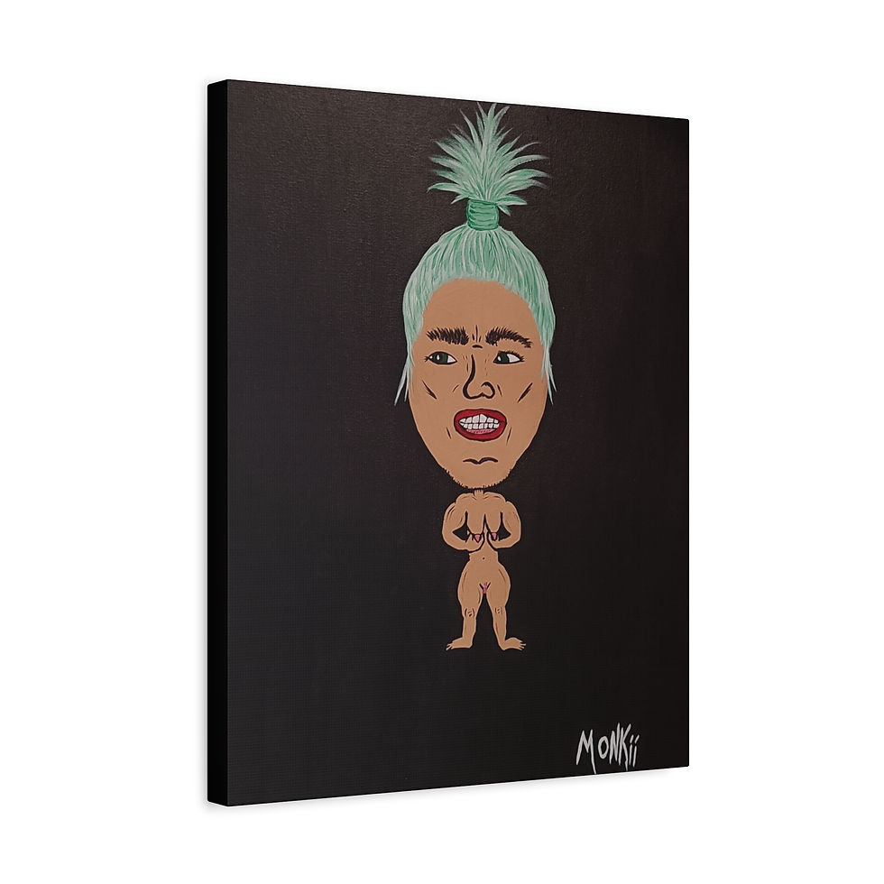 Thumbnail: Pineapple Guy | Matte Canvas Art Print - Contemporary Pop Art by MONKII
