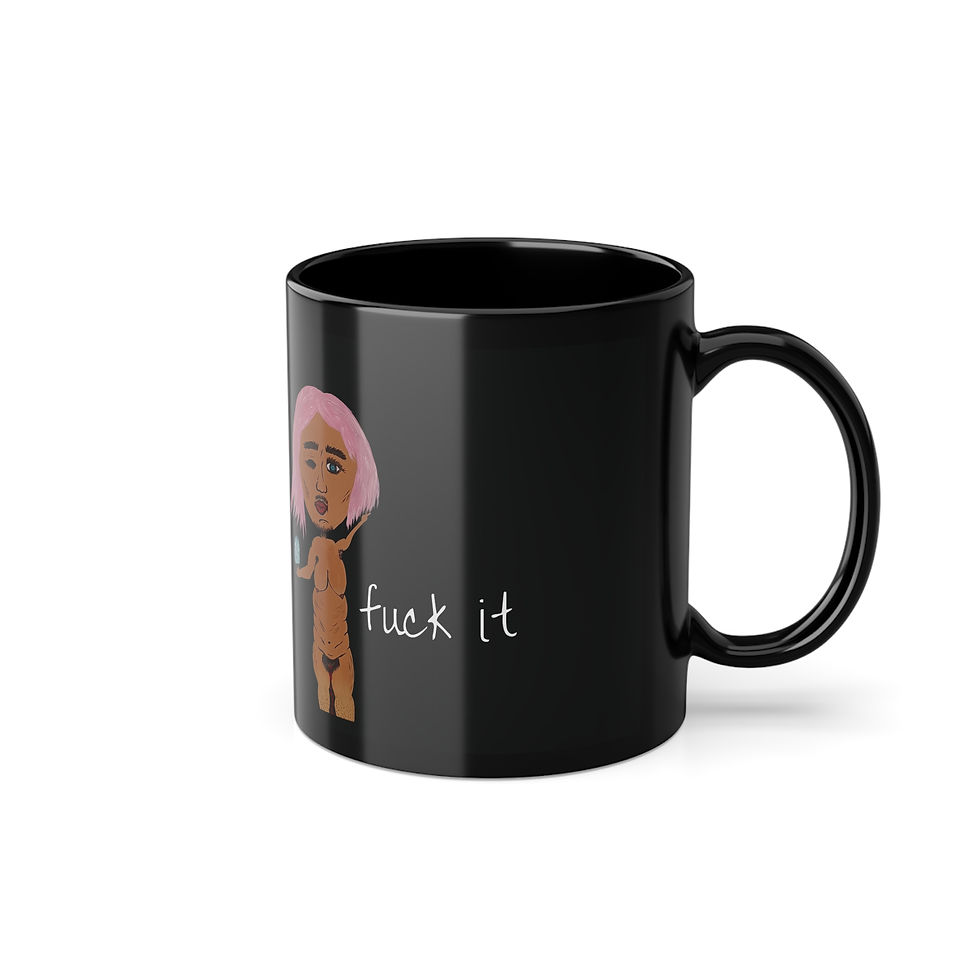 Thumbnail: Fuck It | Black Coffee Mug 11oz by MONKII – Perfect for Art & Coffee Lovers