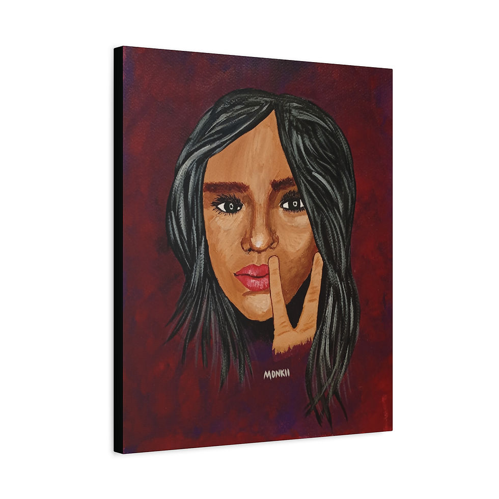 Thumbnail: "Sarah" Beautiful Portrait Canvas Print — Matte Stretched Wall Art by MONKII