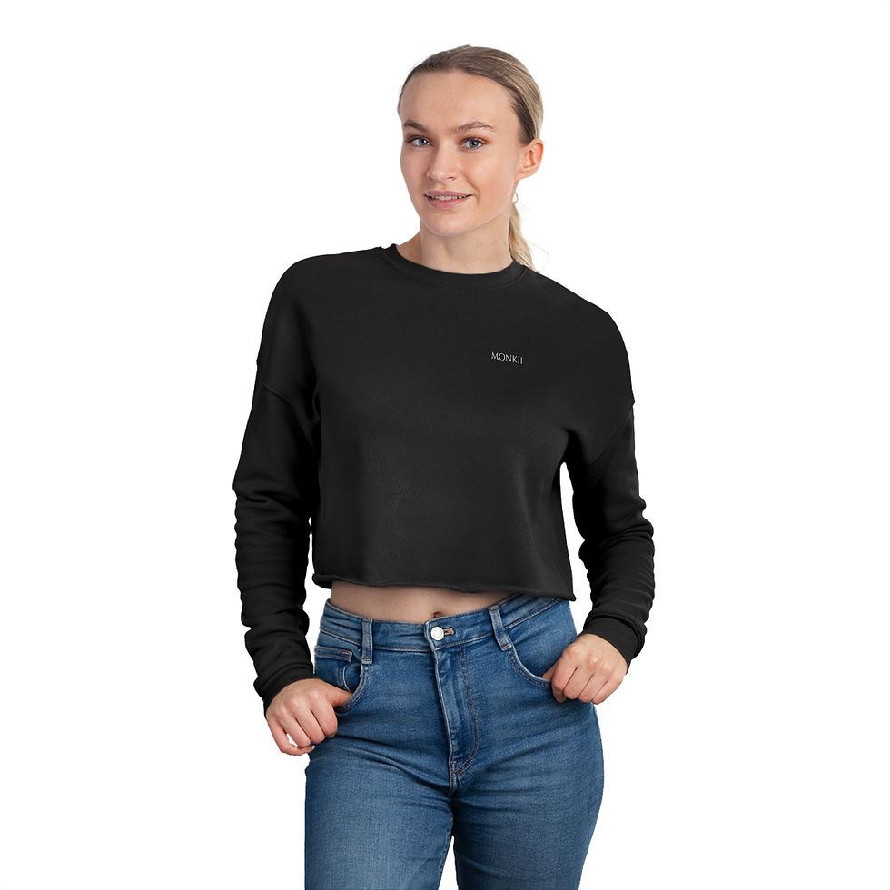 Chic Black Women's Cropped Sweatshirt