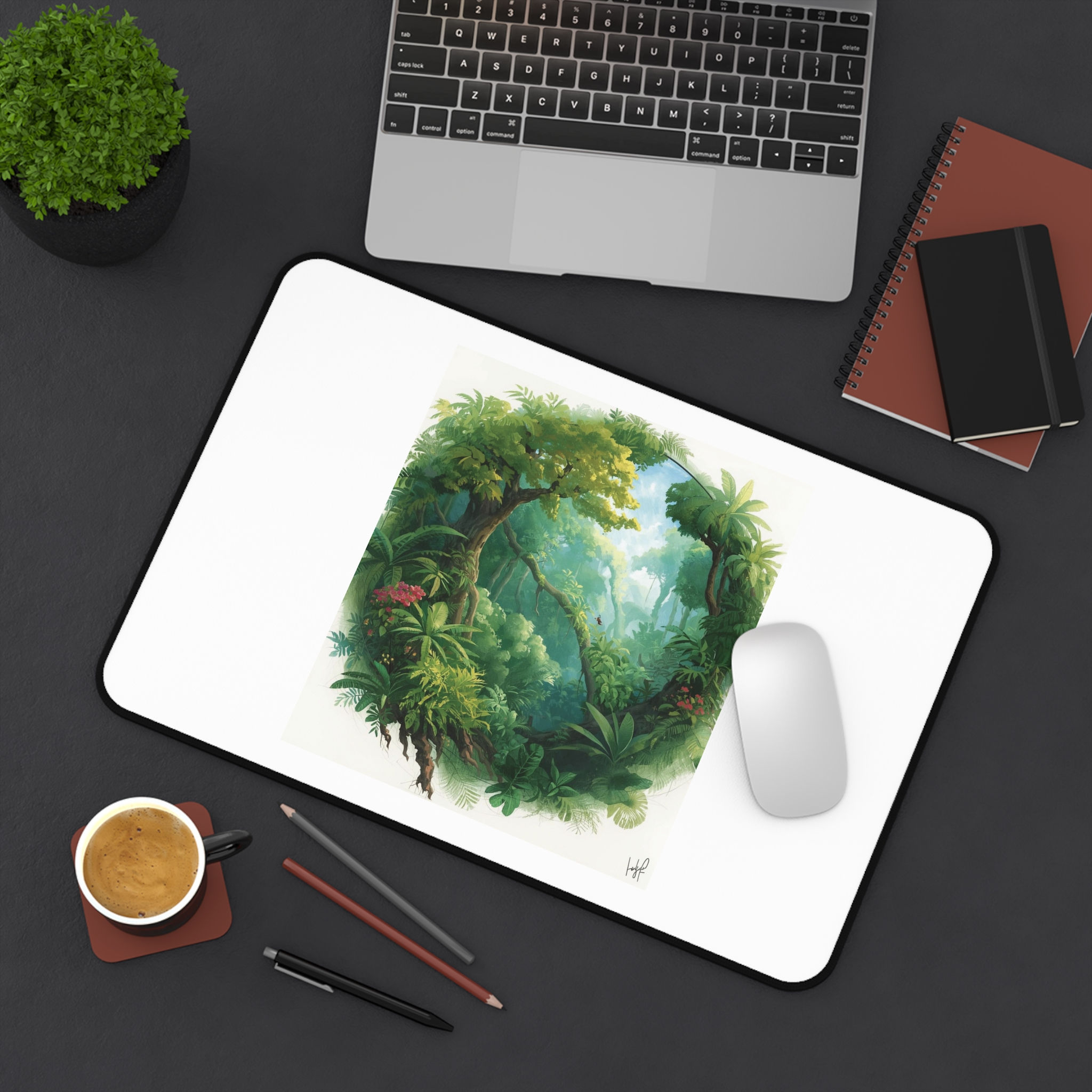Jungle Window Desk Mat — Lush Tropical Forest Mouse Pad