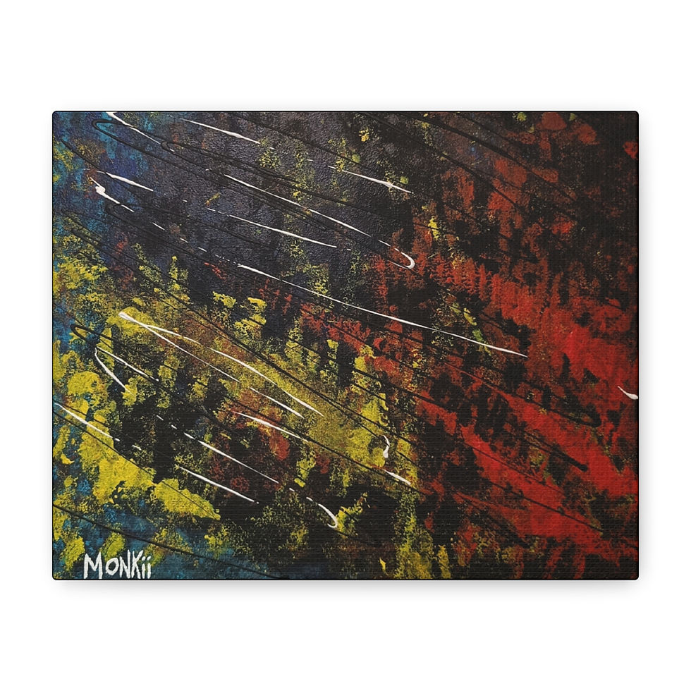 Thumbnail: "Splash" Beautiful Abstract Canvas Art Print — Red, Yellow & Blue Wall Art