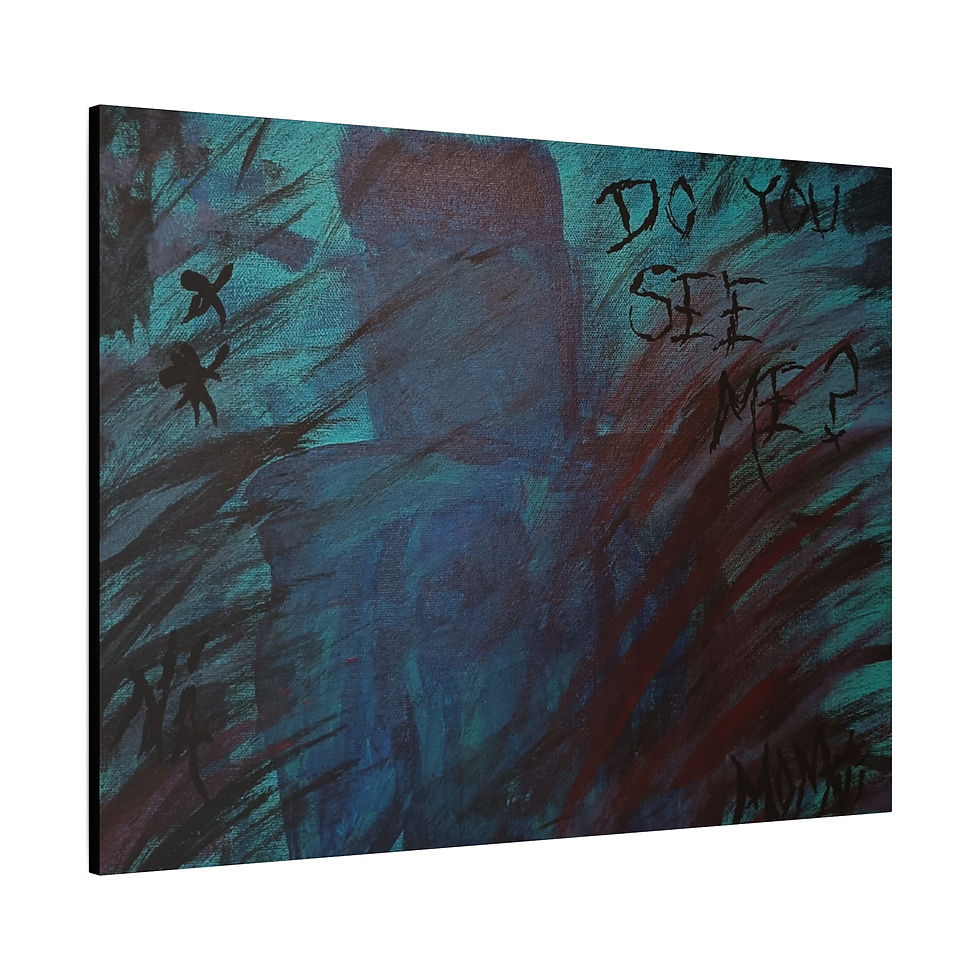 Thumbnail: "Ghost" - Emotional Blue Abstract Contemporary Painting | Canvas Wall Art