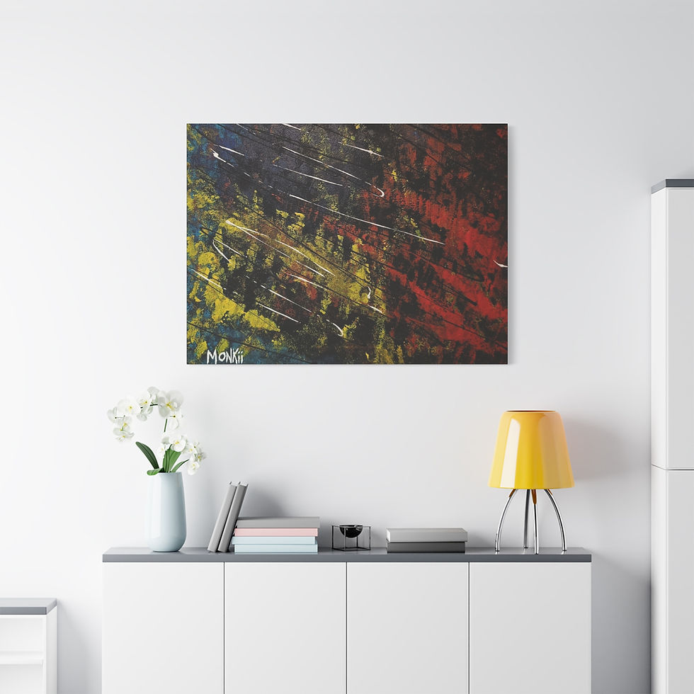 Thumbnail: "Splash" Beautiful Abstract Canvas Art Print — Red, Yellow & Blue Wall Art