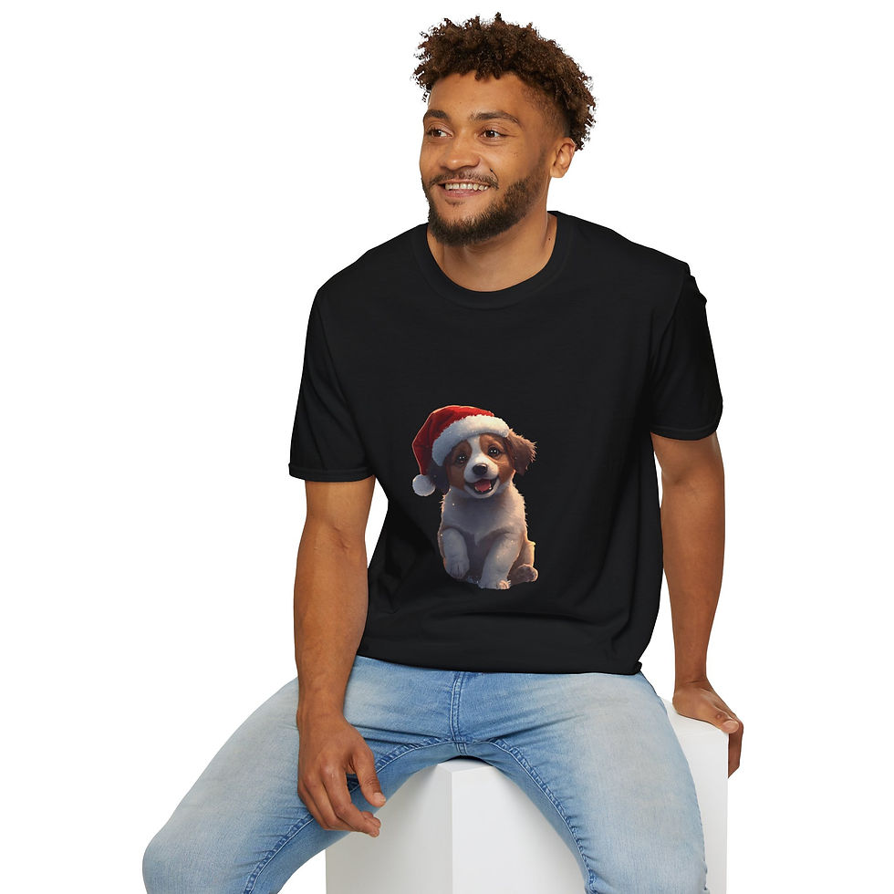 Thumbnail: Cute Christmas Puppy T-shirt | Red/Black/Navy