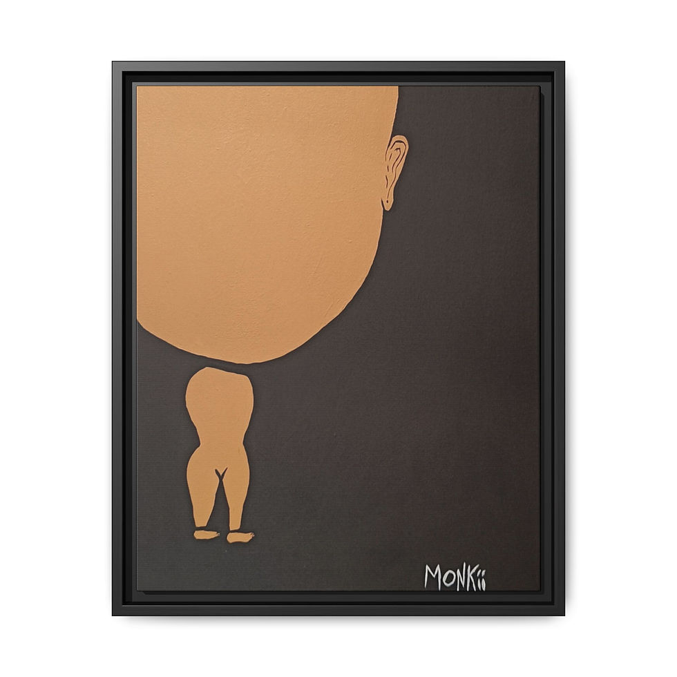 Thumbnail: 'Frithjof' Minimalist Figure Framed Canvas Art Print — Pop Art by MONKII