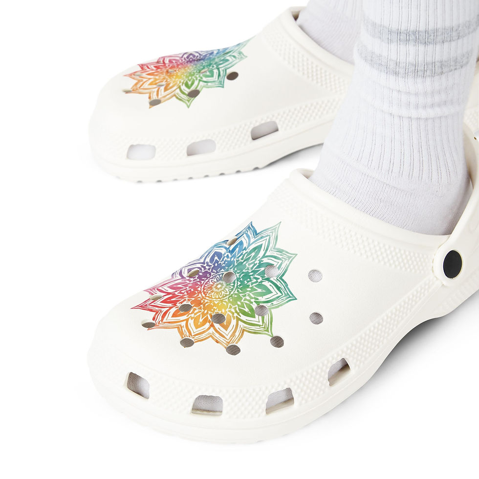Colourful MONKII Mandala | EVA Foam Rubber Clogs - Lightweight Footwear