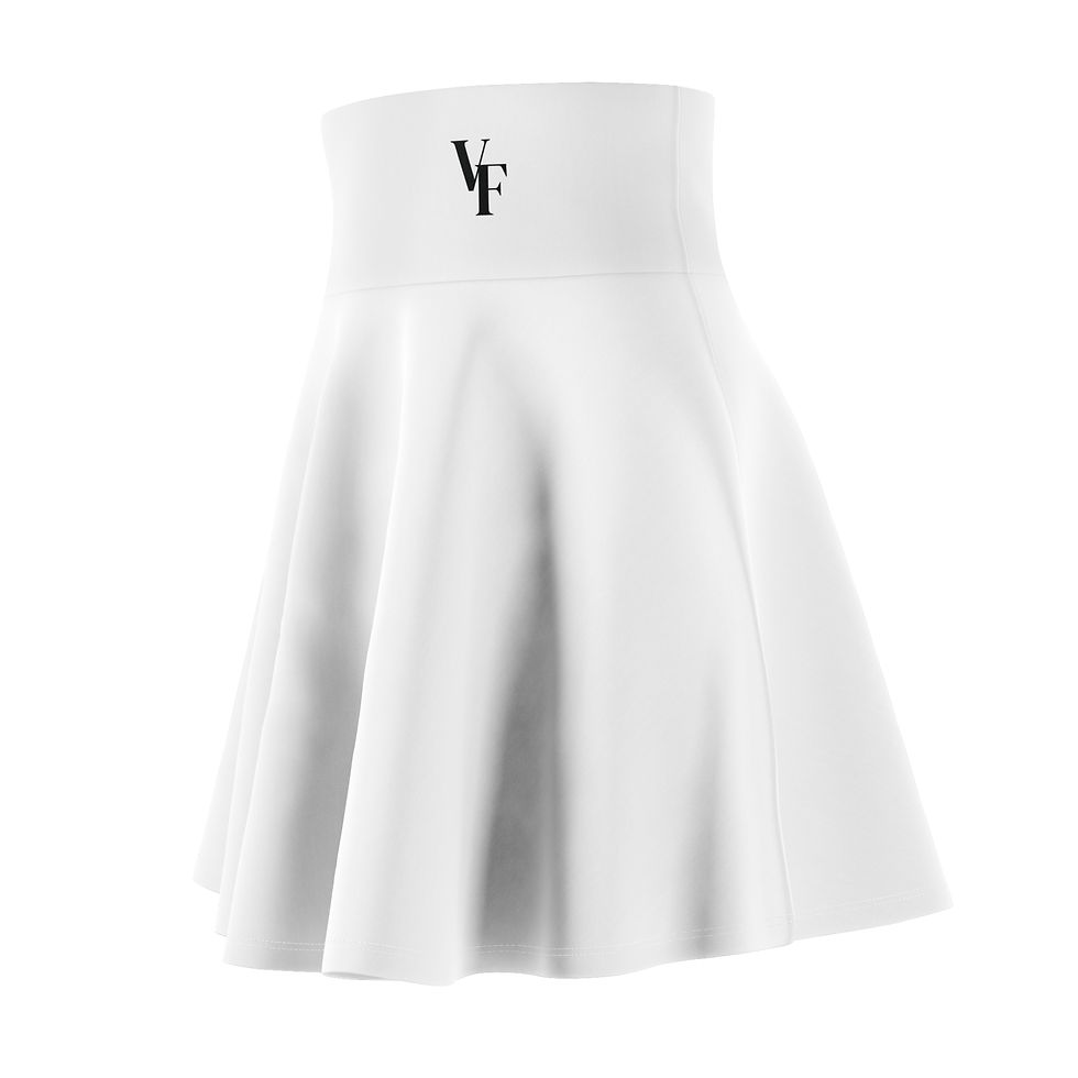Thumbnail: White High-Waist Skater Skirt | VF Femme Fashion
