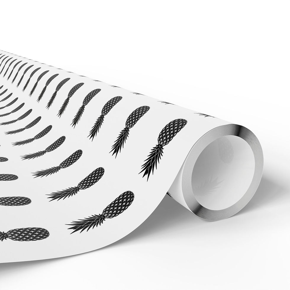 Black MONKII Pineapple Wrapping Paper Roll — Stylish Gift Wrap