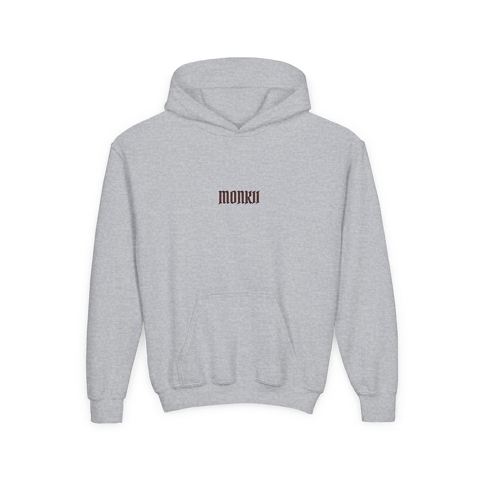 Thumbnail: Youth Hoodie — Minimal MONKII Logo Pullover